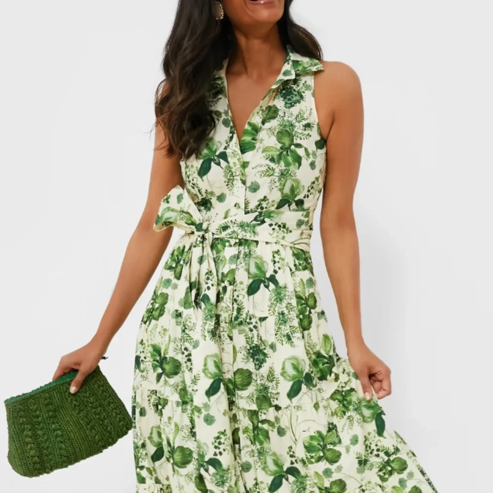 Cara Cara Adriana Maxi Dress - Olive Hanging Orchids - Picture 3 of 11
